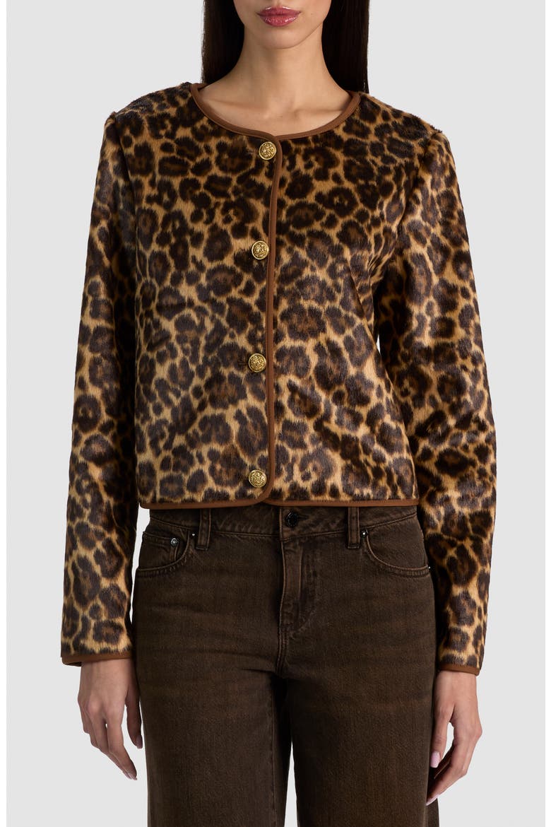 Alma Leopard Print Faux Fur Jacket, Main, color, SPOTTED LEOPARD