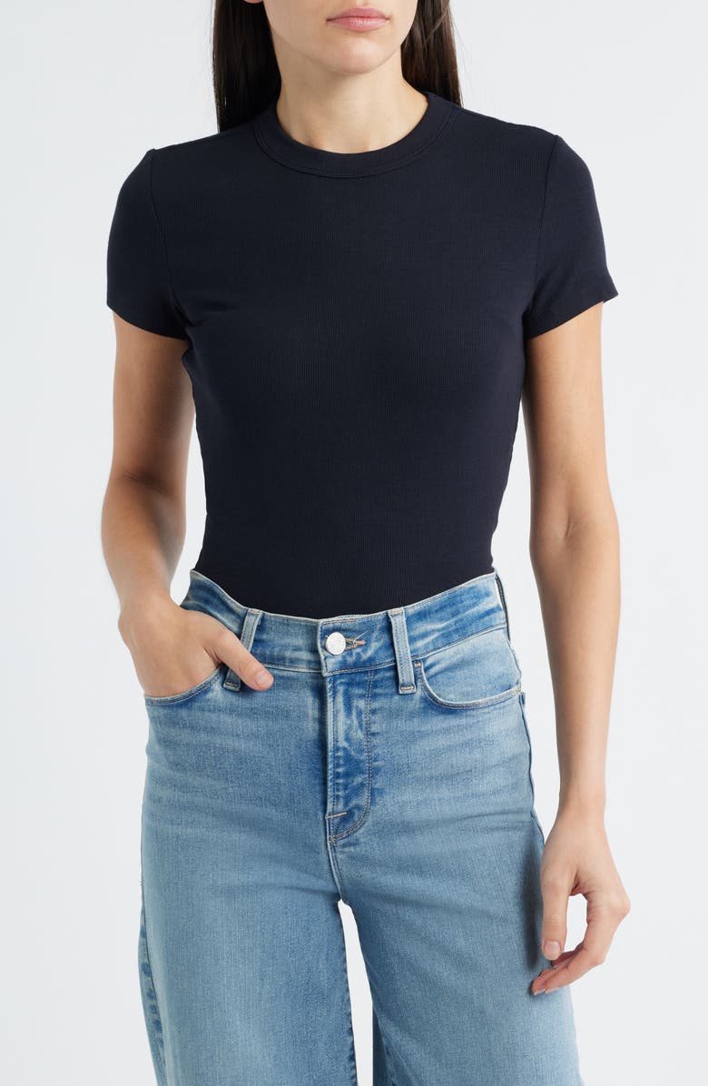 FRAME Rib Baby Tee, Main, color, Black