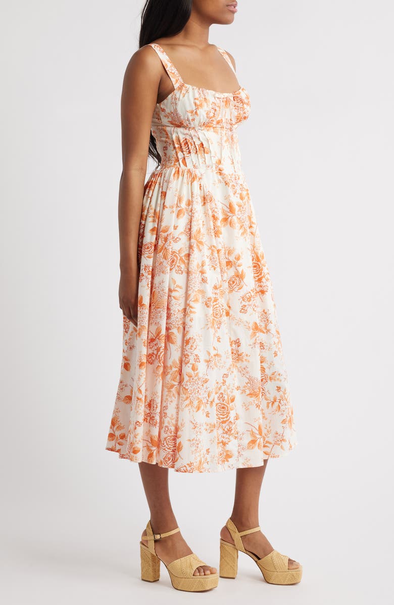 MOON RIVER Floral Print Sleeveless Maxi Dress, Alternate, color, Orange Multi