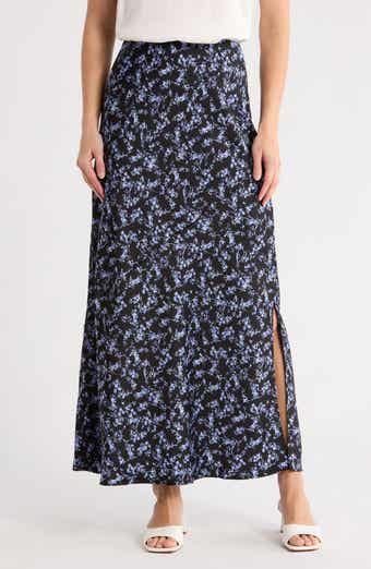 Melrose and Market Floral Satin Maxi Skirt