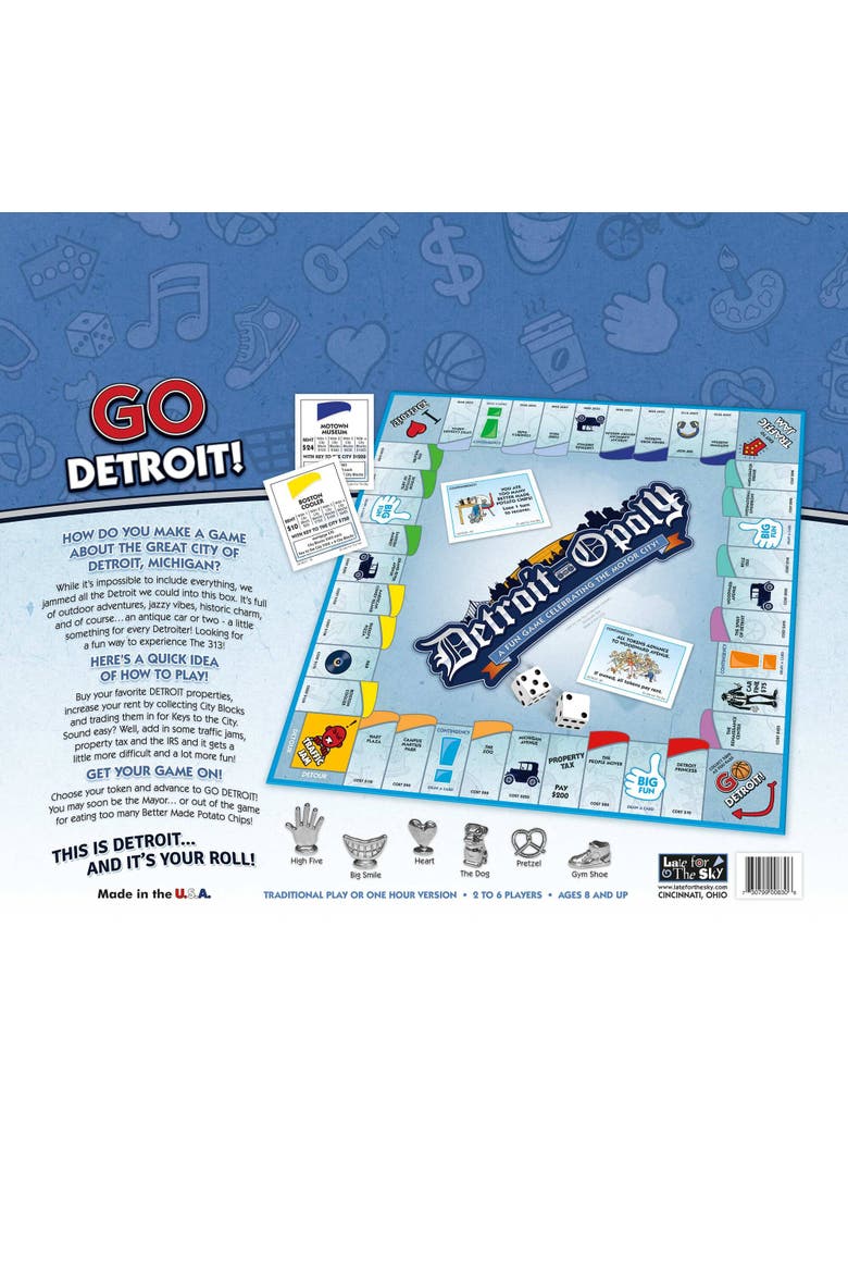 Detroit Opoly Board Game, Alternate, color, Multicolored