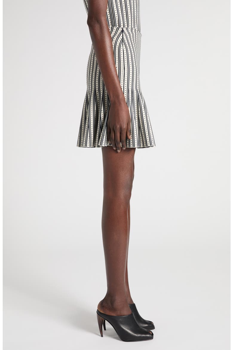 Jacquard Stripe Knit Miniskirt, Alternate, color, IVORY/NAVY
