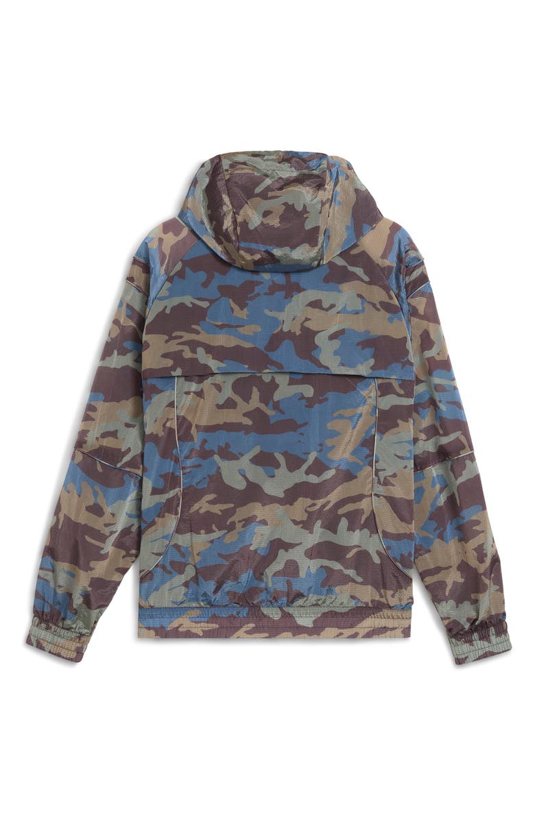 PUMA CLRT Camo Hooded Zip Jacket, Alternate, color, Raisin