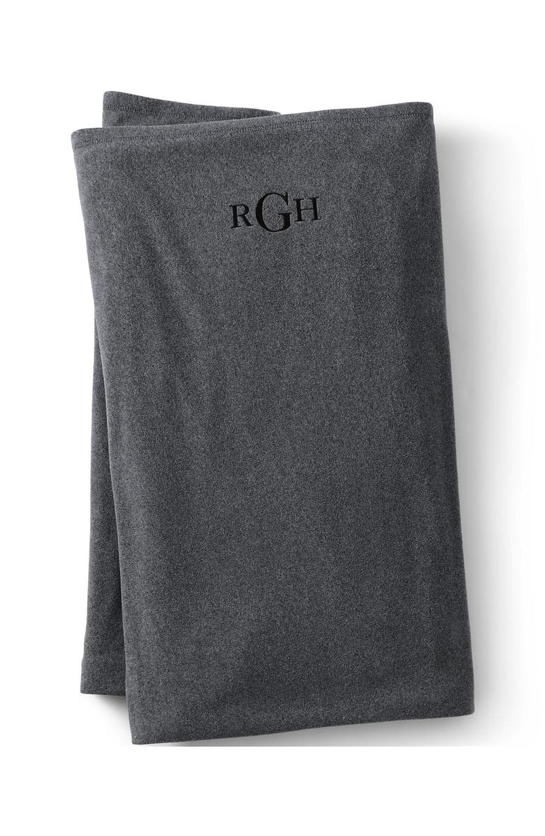 Lands' End Fleece Blanket, Main, color, Arctic Gray Heather