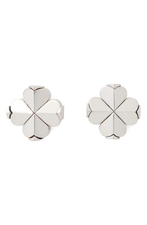 spade flower stud earrings