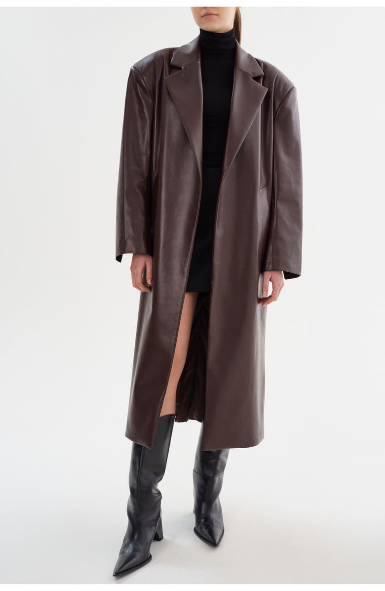 LAMARQUE Janelle | Recycled Leather Coat, Main, color, Mahogany