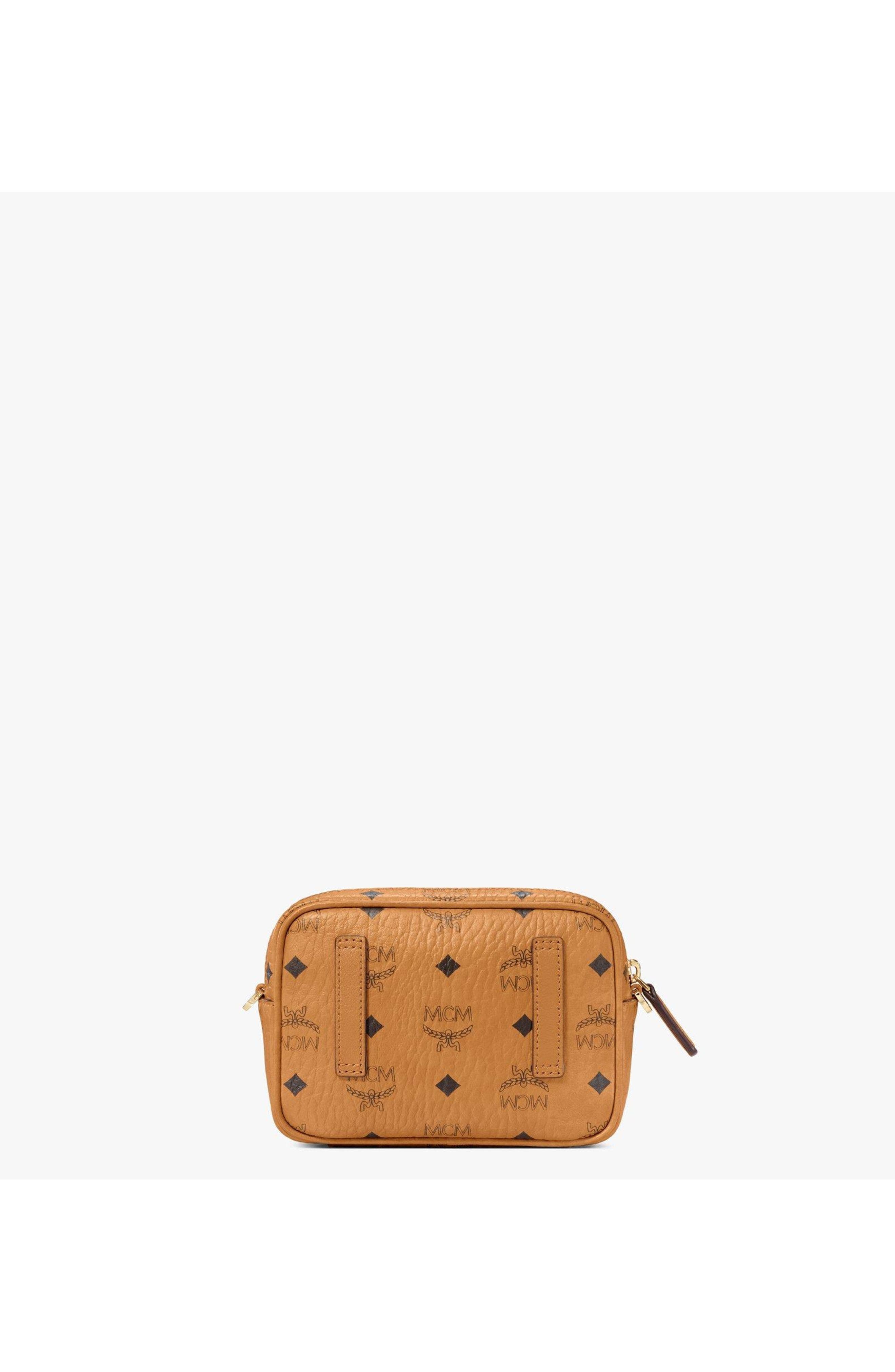 MCM Aren Crossbody in Visetos, Alternate, color, Cognac