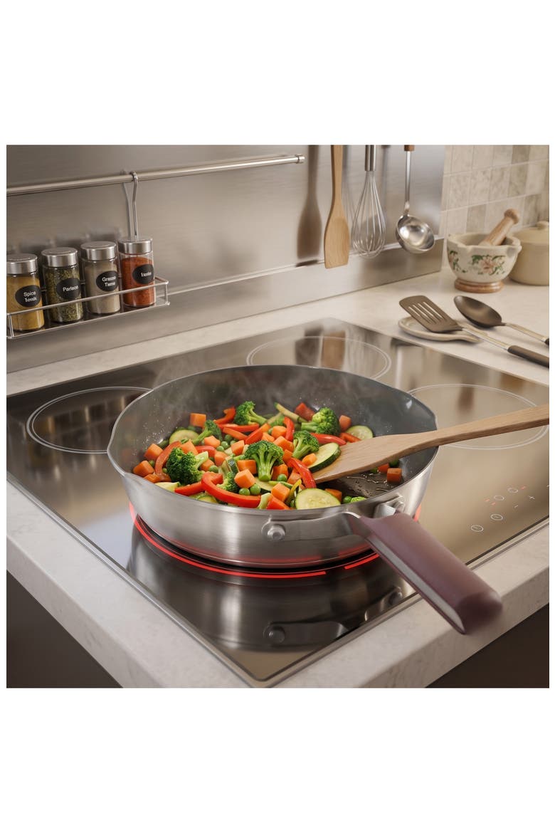 Elements 18/10 Stainless Steel Skillet, Alternate, color, PURPLE
