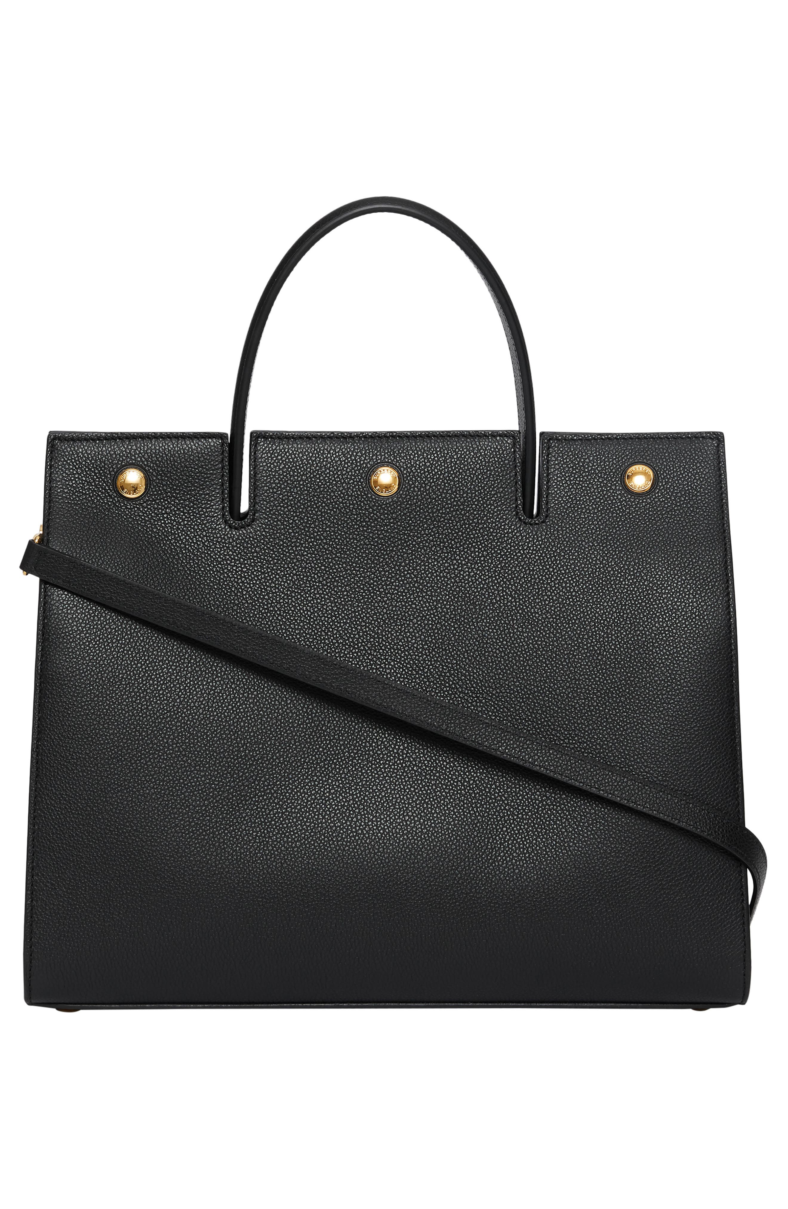 Burberry Medium Title Leather Bag, Alternate, color, 