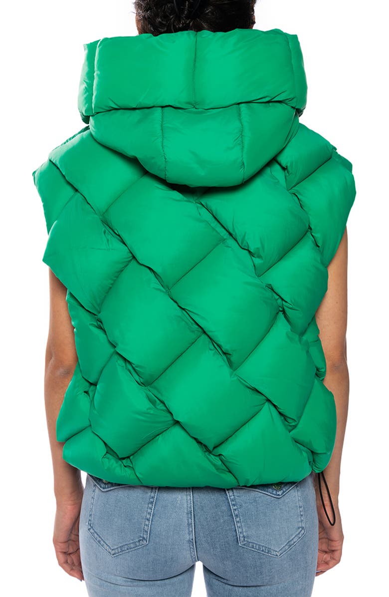 AZALEA WANG Braided Hooded Puffer Vest, Alternate, color,