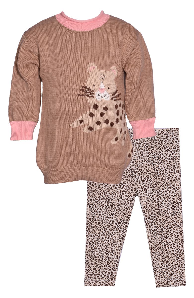 Iris & Ivy Intarsia Tiger Oversize Sweater & Leggings Set, Main, color, 
