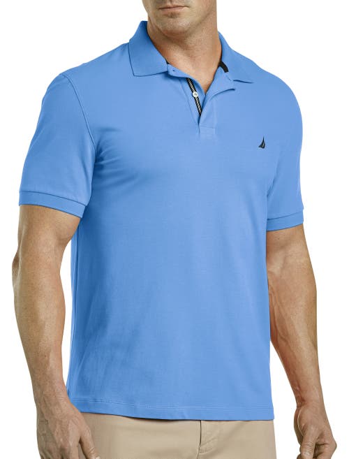 Nautica Big & Tall Stretch Piqué Polo Shirt In Azure Blue
