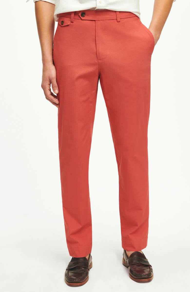 Brooks Brothers Stretch Supima<sup>®</sup> Cotton Poplin Chinos, Main, color, 