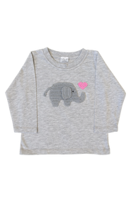 Melange Collection Valentine Elephant Tee - Pink