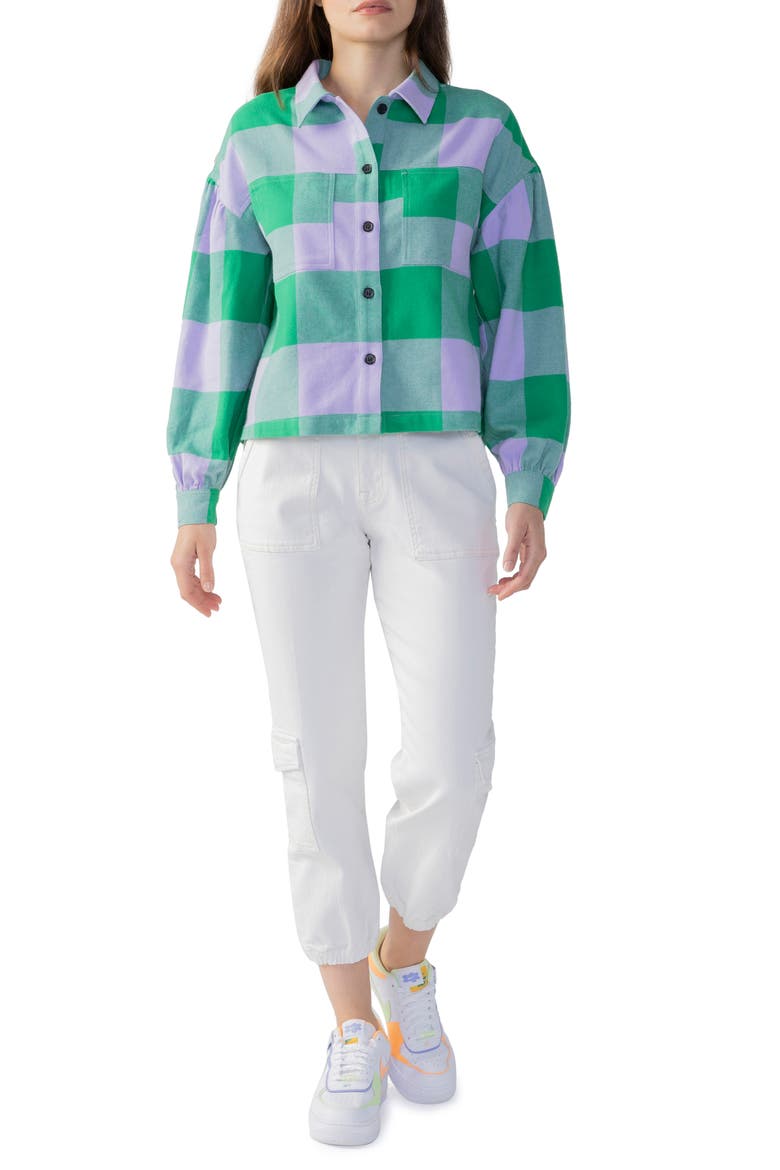 Plaid Patch Pocket Button-Up Short, Alternate, color, PNCH