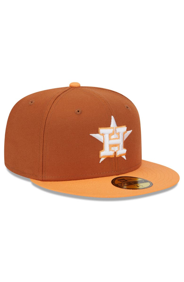 New Era Men's New Era Brown/Orange Houston Astros Spring Color Basic Two-Tone 59FIFTY Fitted Hat, Alternate, color, 