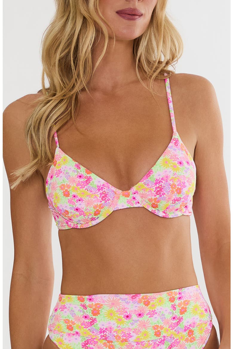 Camilla Underwire Bikini Top, Main, color, NEON BOUQUET