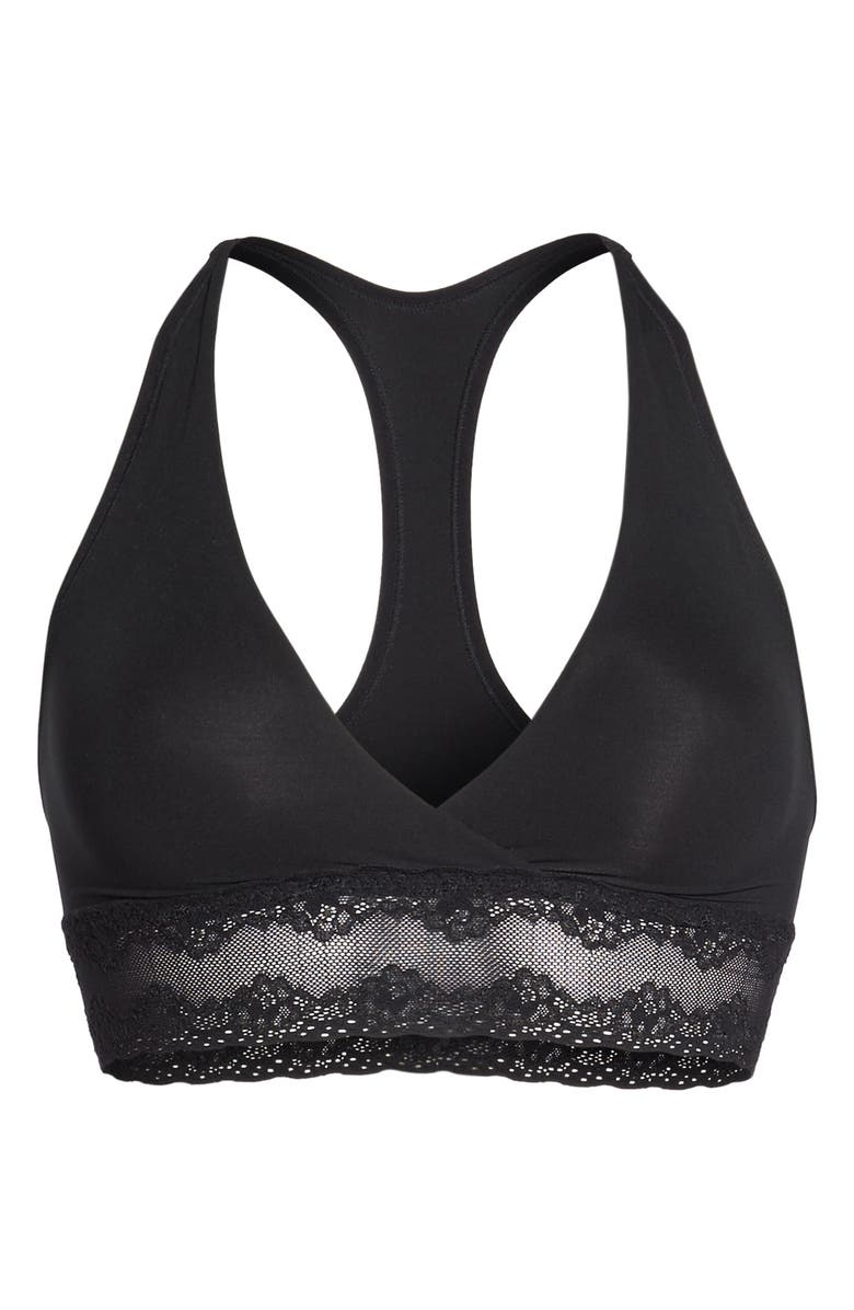 Natori Bliss Perfection Racerback Maternity/Nursing Bralette, Alternate, color, Black