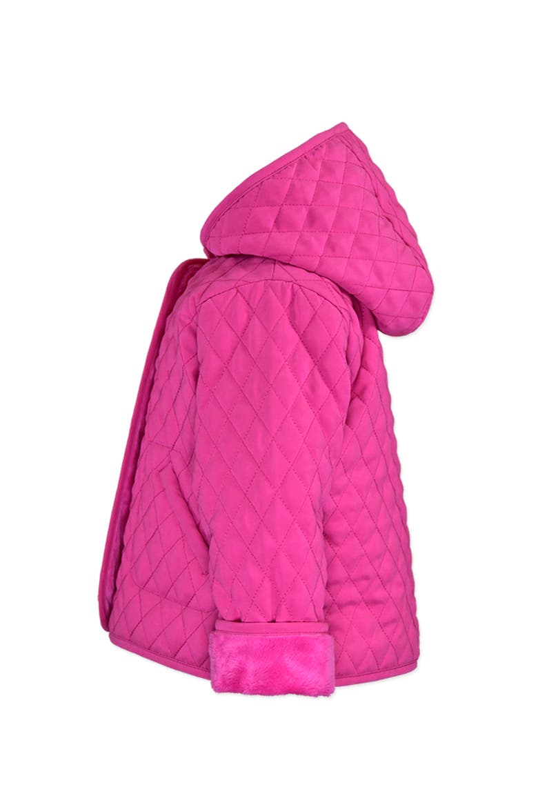 Hooded Faux Fur Lined Quilted Barn Jacket, Alternate, color, Magenta