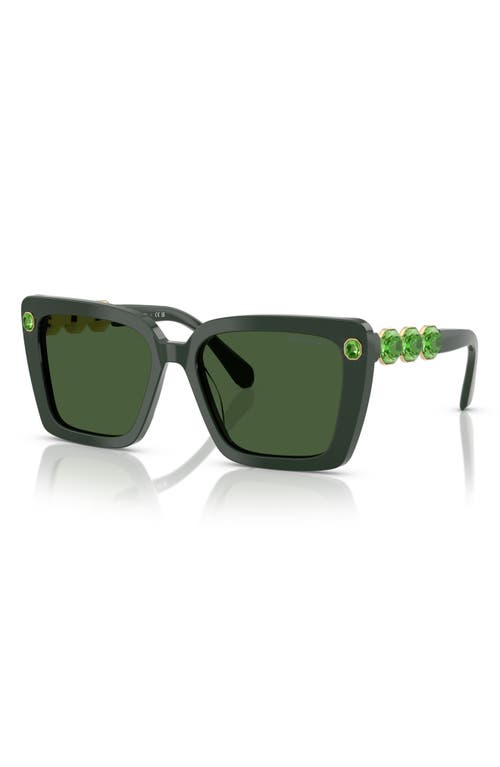 Swarovski 55mm Square Sunglasses In Green