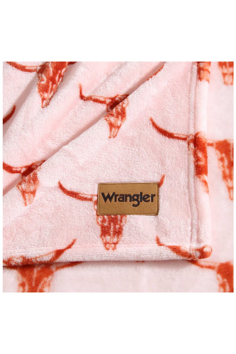 Steer Head Throw Blanket, Alternate, color, PINK