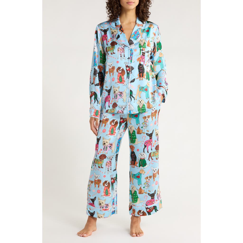 Karen Mabon Christmas Dogs Classic Pajamas In Blue