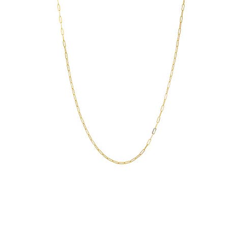 Small Paperclip Necklace 14K