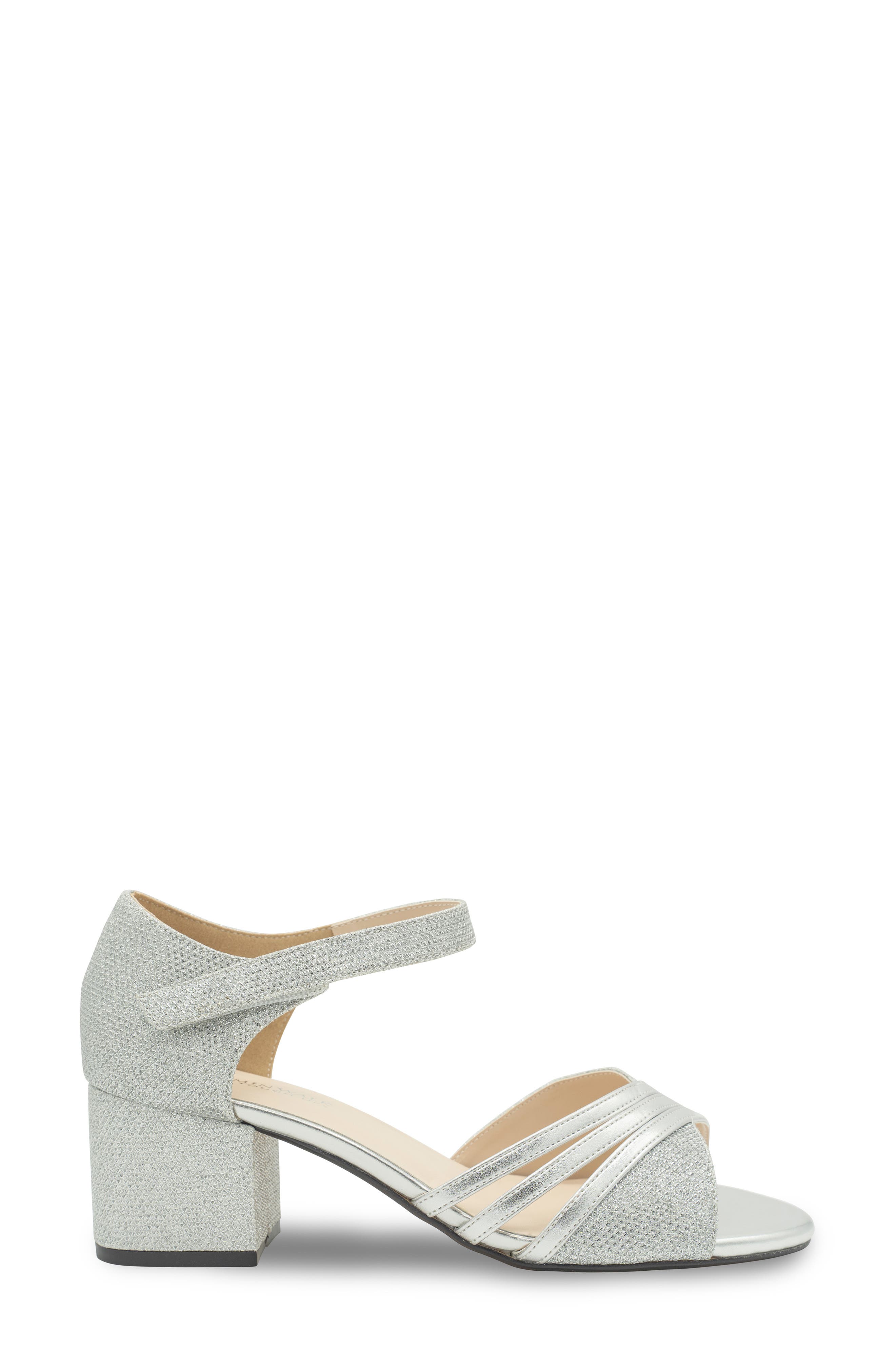 Champagne Ankle Strap Sandal, Alternate, color, SILVER