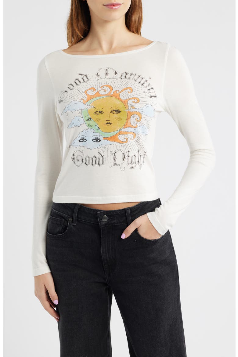 Good Morning Good Night Cotton Blend Graphic T-Shirt, Main, color, VINTAGE WHITE