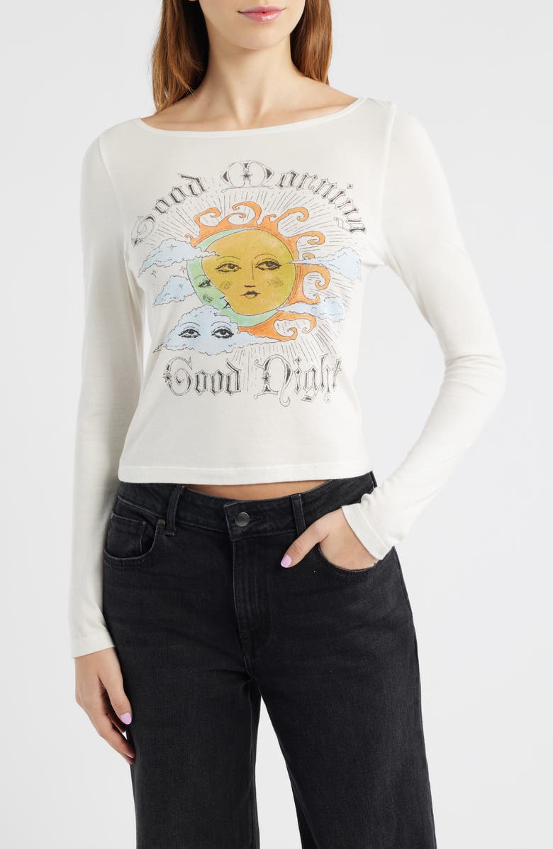 Daydreamer Good Morning Good Night Cotton Blend Graphic T-Shirt, Main, color, Vintage White