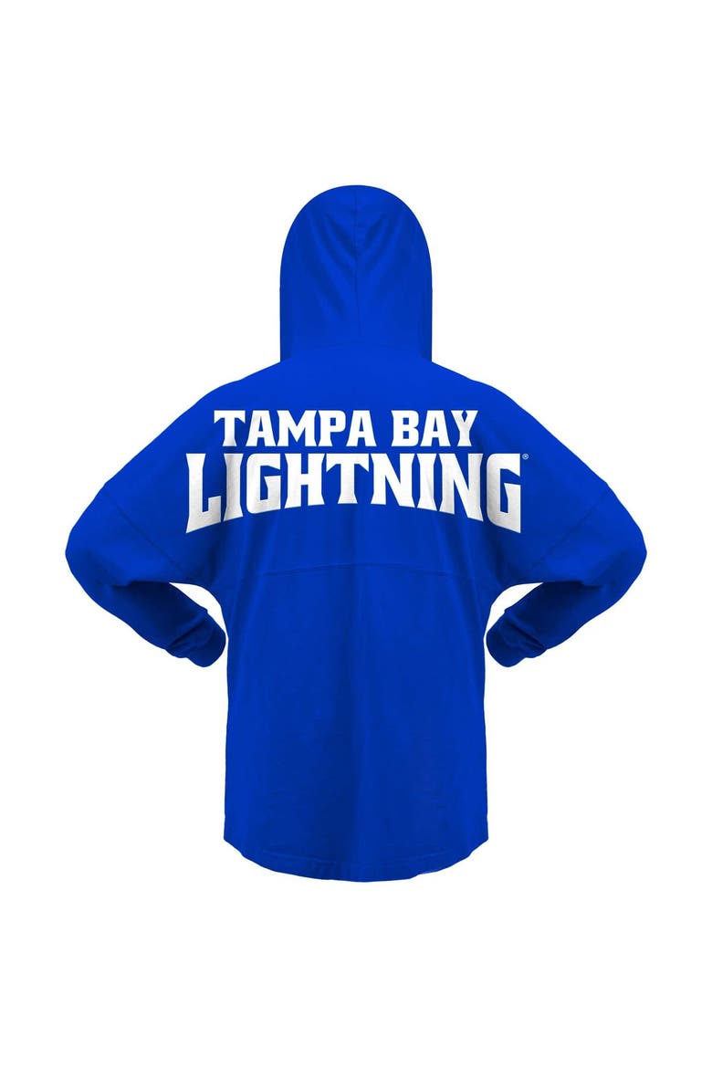 Women's Fanatics Branded Blue Tampa Bay Lightning Jersey Lace-Up V-Neck Long Sleeve Hoodie T-Shirt, Alternate, color, Blue