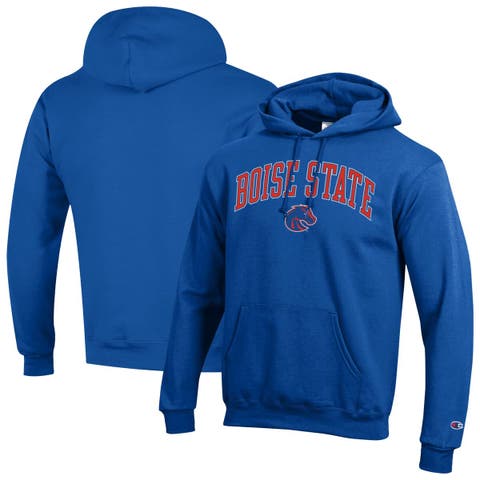 Men's Champion  Royal Boise State Broncos Arched Logo Fleece Pullover Hoodie