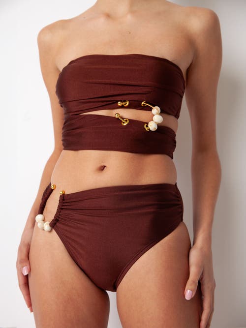 Villa Fresca Amara Bikini Swim Bottoms In Chocolate