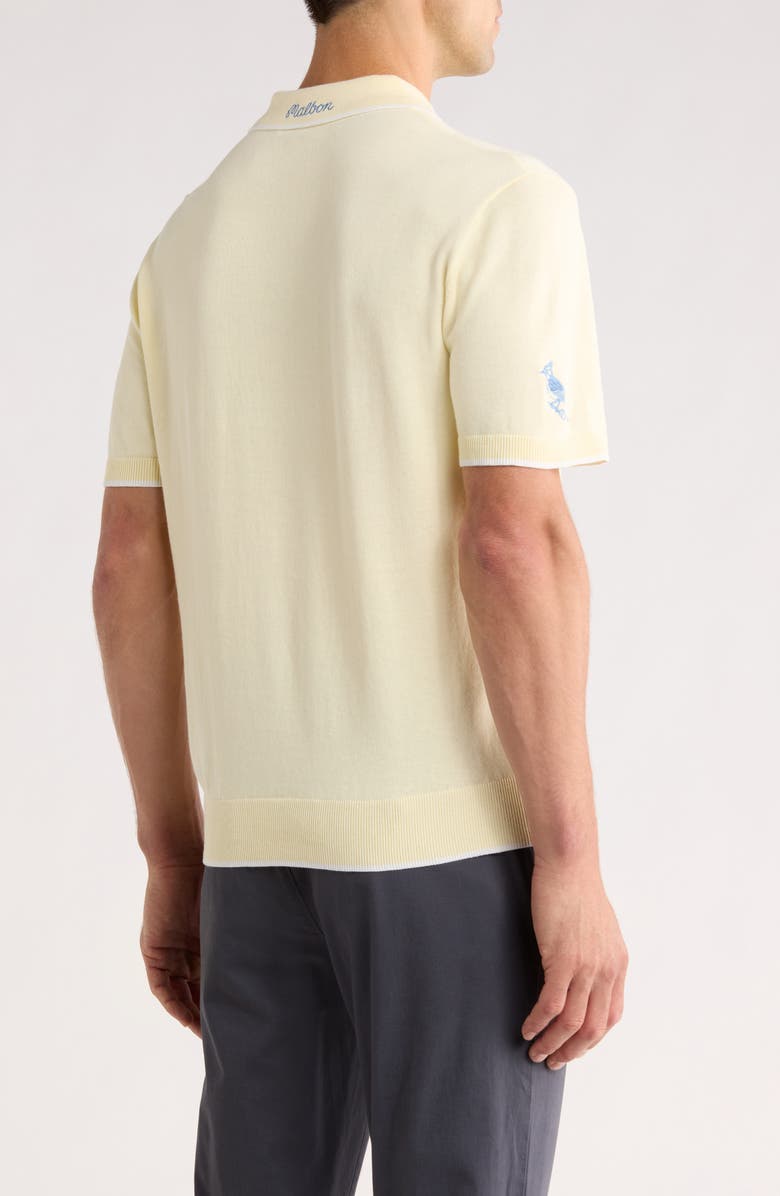 Malbon Golf Blue Jay Knit Polo, Alternate, color, Soft Yellow