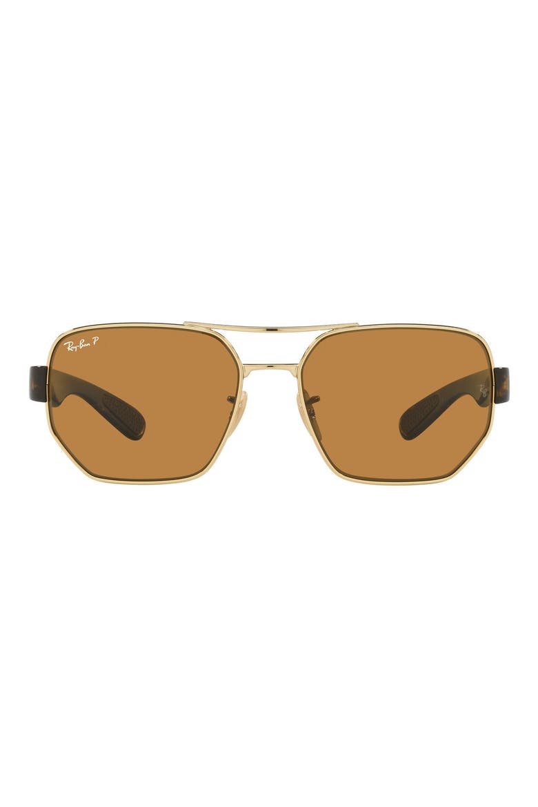 60mm Polarized Aviator Sunglasses, Main, color, ARISTA / DARK BROWN POLARIZED
