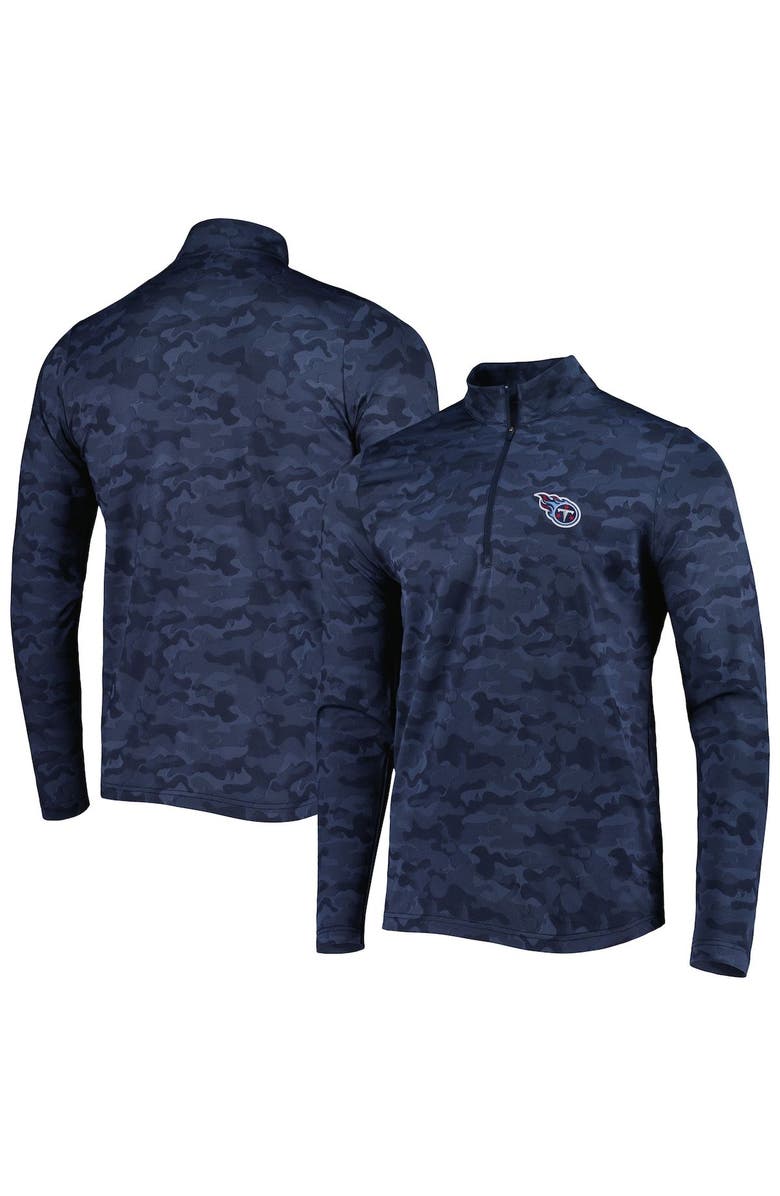 ANTIGUA Men's Antigua Navy Tennessee Titans Brigade Quarter-Zip Sweatshirt, Main, color, 