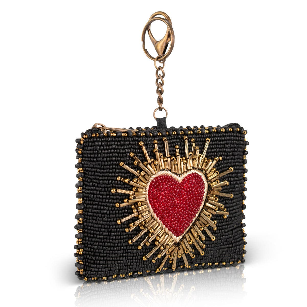 Affection Coin Purse, Alternate, color, Black / Gold