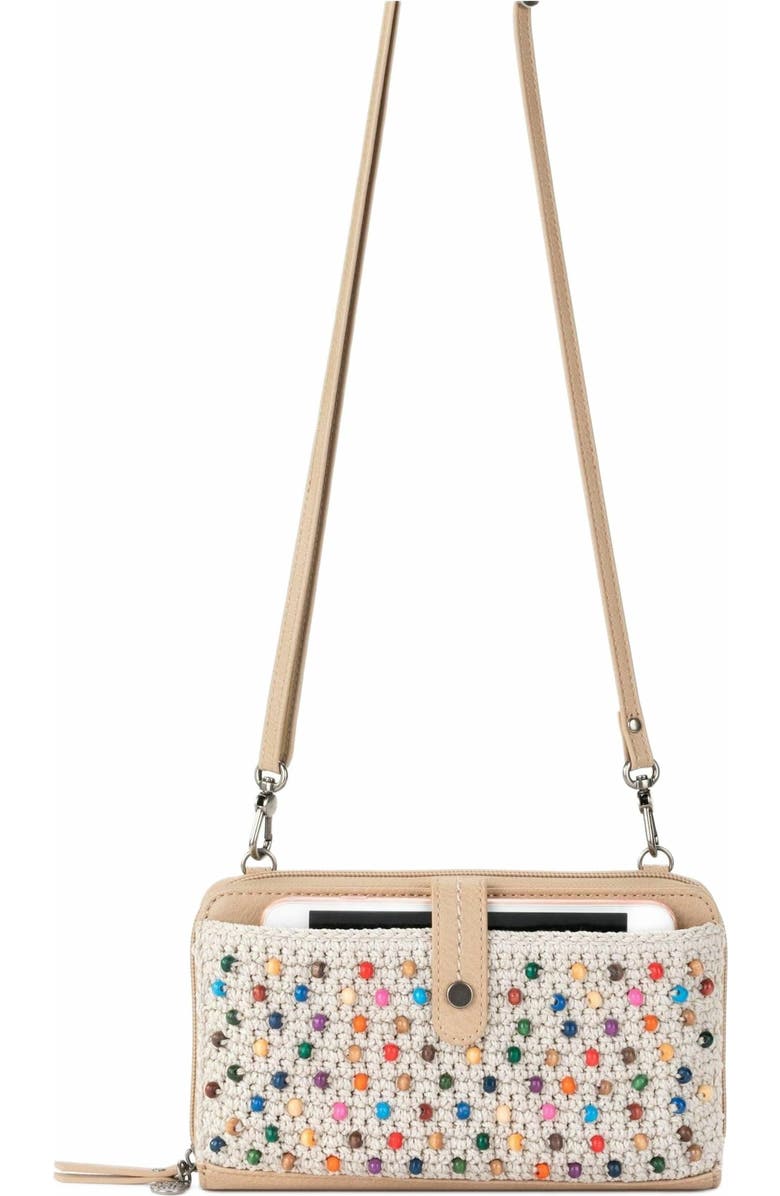 The Sak Iris Smartphone Crossbody Bag, Alternate, color, Ecru Multi Beads Full
