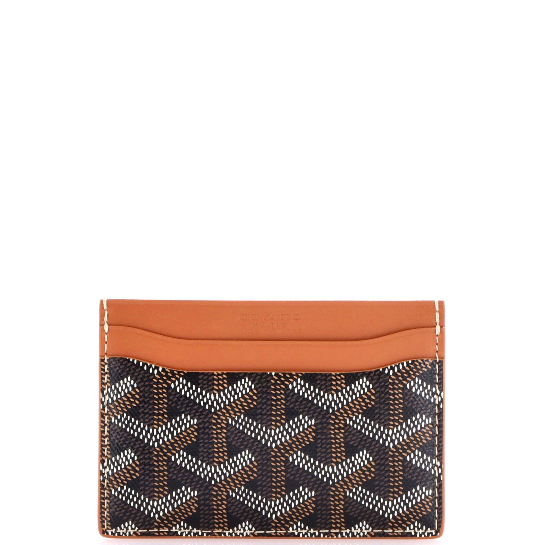 Pre-Owned Goyard Saint Sulpice Card Holder Coated Canvas, Main, color, Black