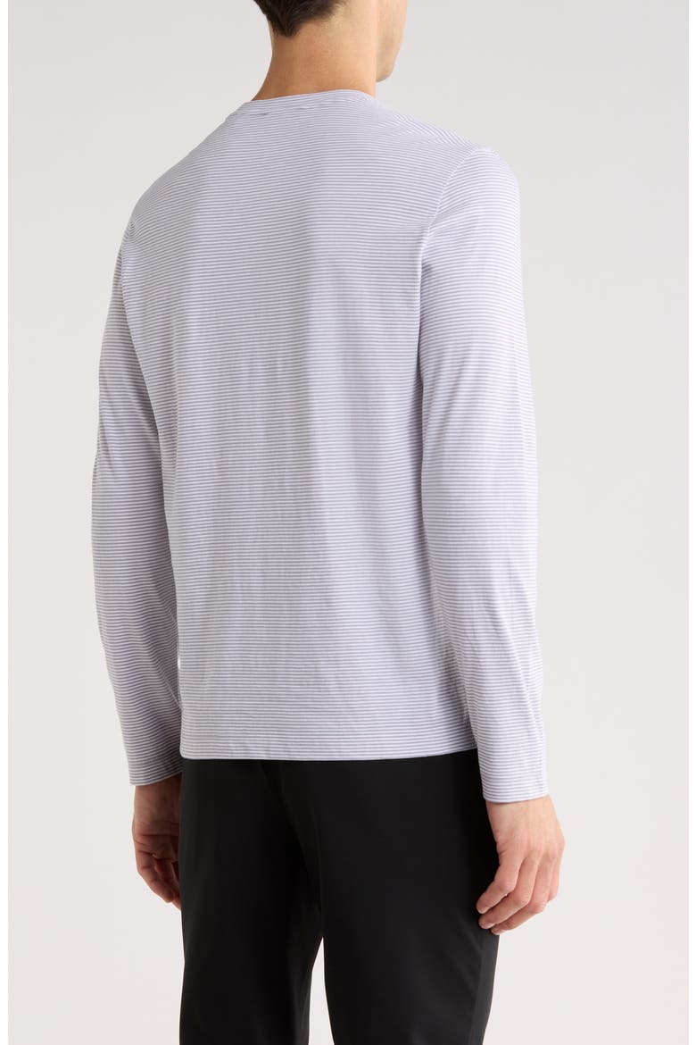 Strip Cotton Jersey T-Shirt, Alternate, color, DARK LAVENDAR/ OPTIC WHITE