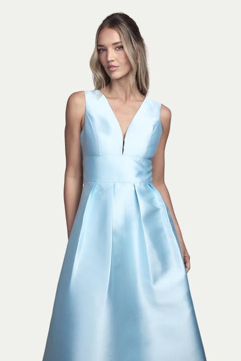 Structured Twill Midi Bridesmaid Dress
