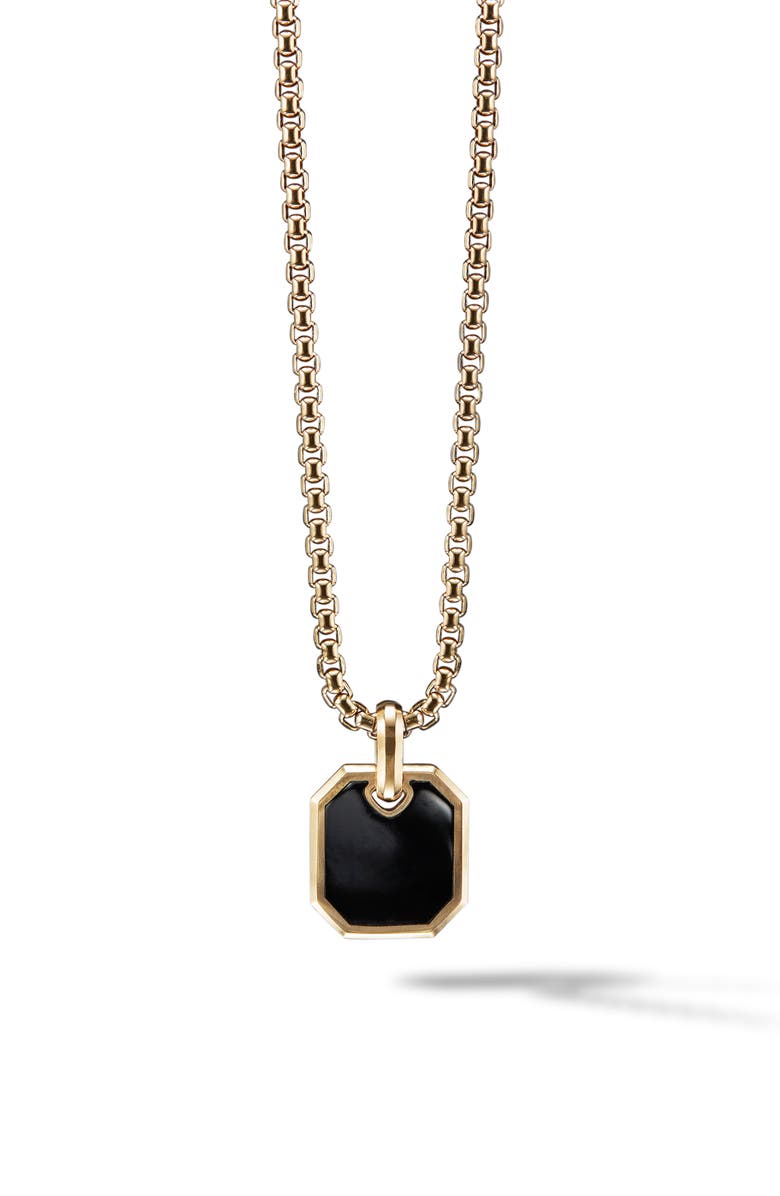 David Yurman Roman 18K Gold Amulet Enhancer with Black Onyx, Main, color, 