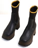 Charlotte Stone Loma Platform Lug Sole Clog Boot