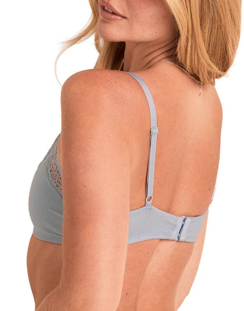 Adore Me Rib Unlined Bralette Bra In Blue