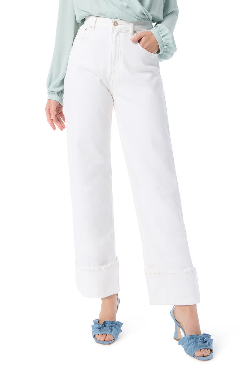 DO by Dee Ocleppo High Waist Cuff Wide Leg Jeans, Main, color,