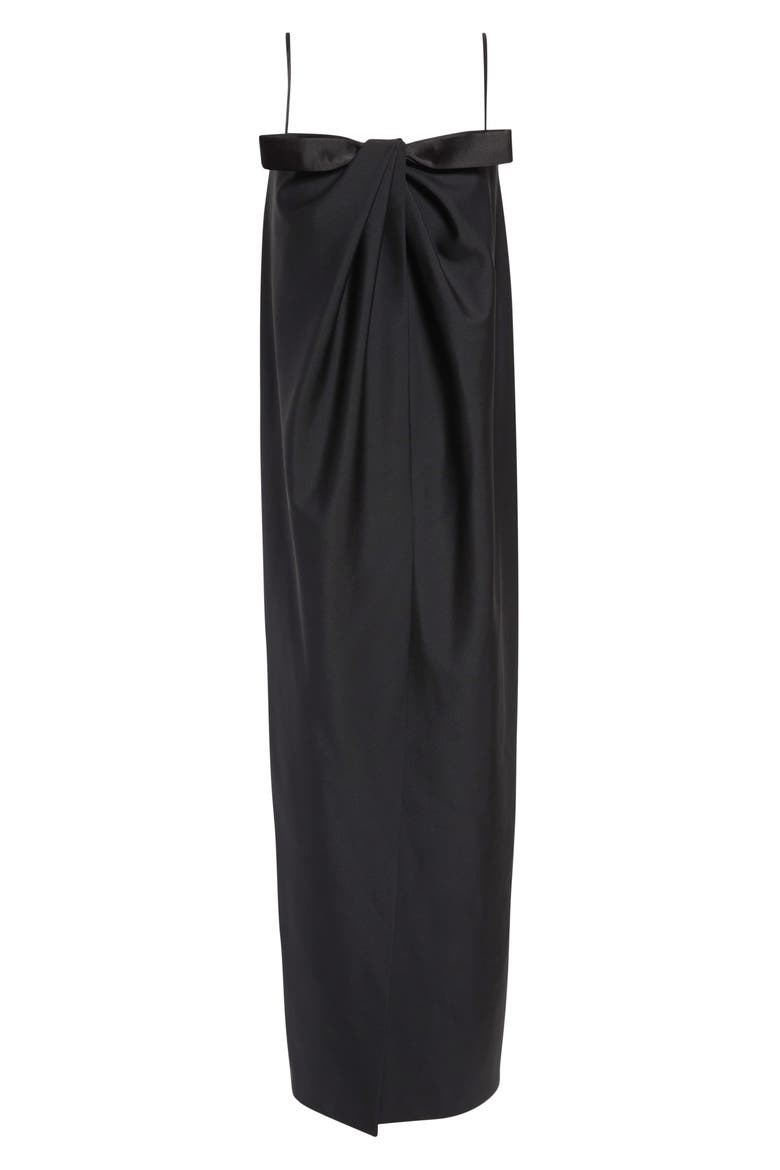 Sliced Bow Wool & Mohair Gown, Main, color, BLACK