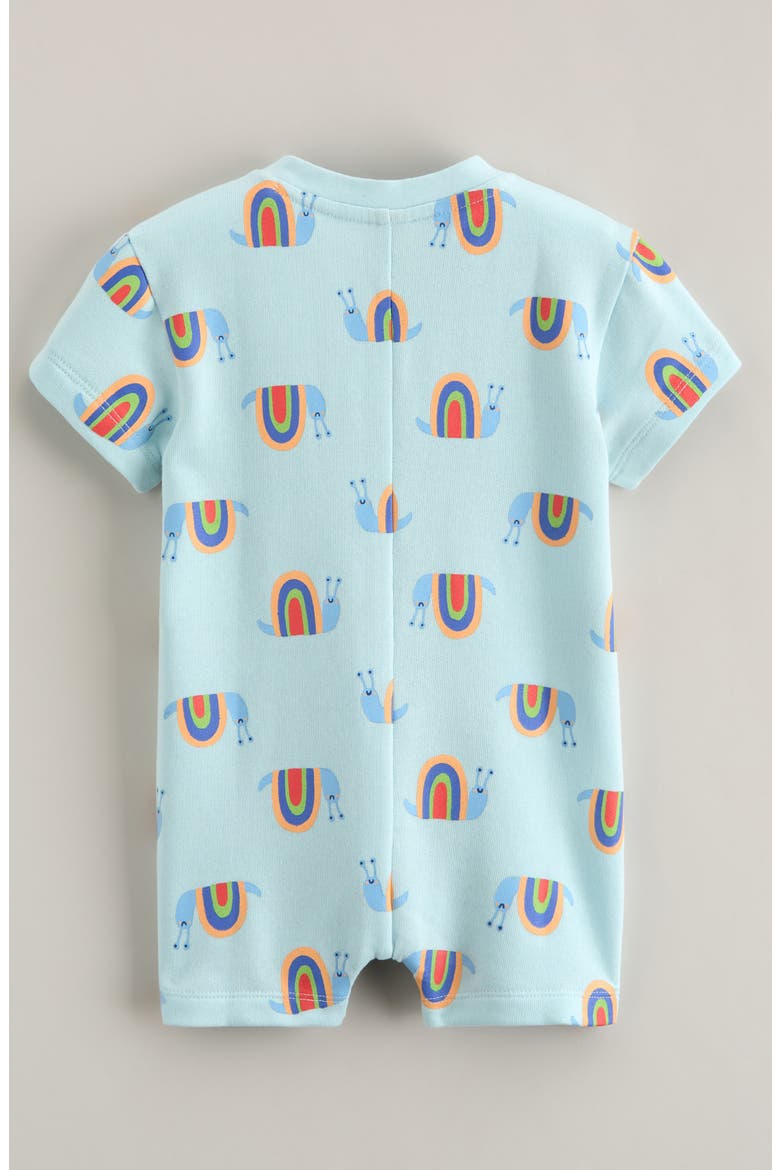 Front Pocket Romper, Alternate, color, BLUE PASTEL RAINBOW SNAILS