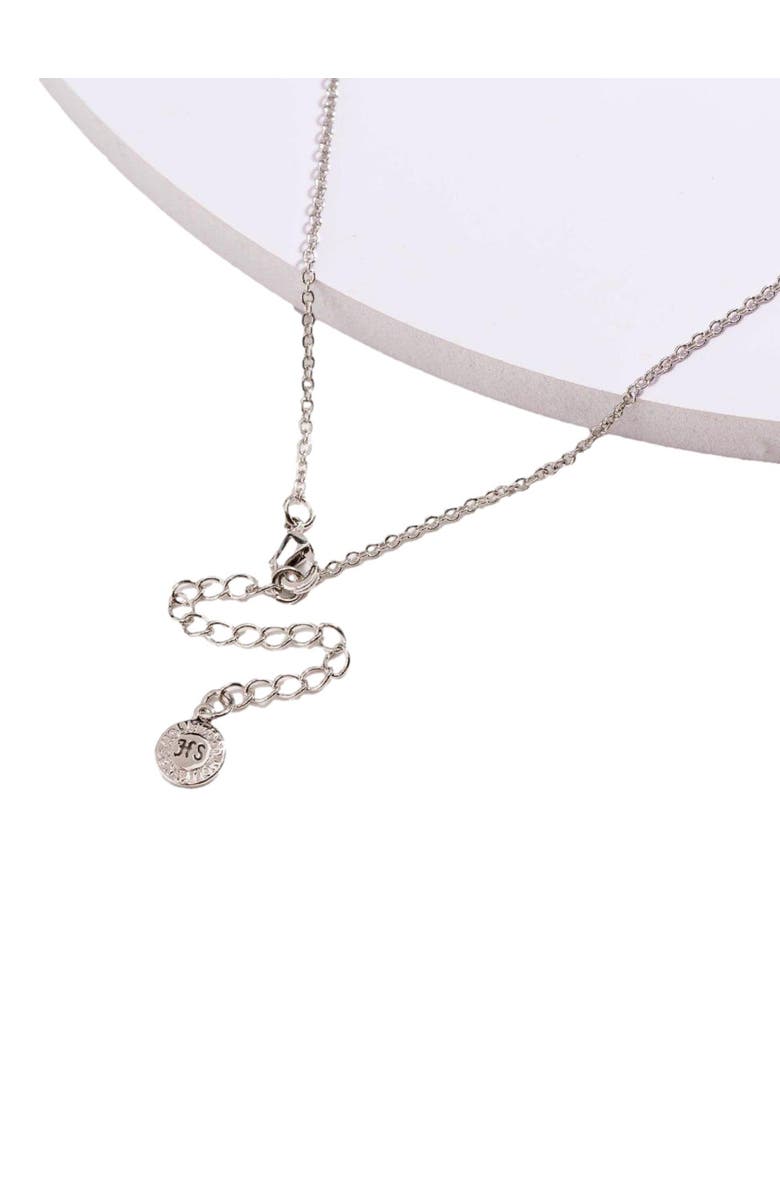 Hollywood Sensation Drop Necklace with Five Cubic Zirconia Stone, Alternate, color, Silver