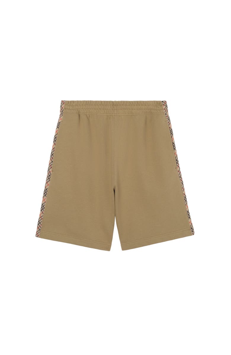 Burberry Check Trim Cotton Shorts, Alternate, color, Sparrow Beige