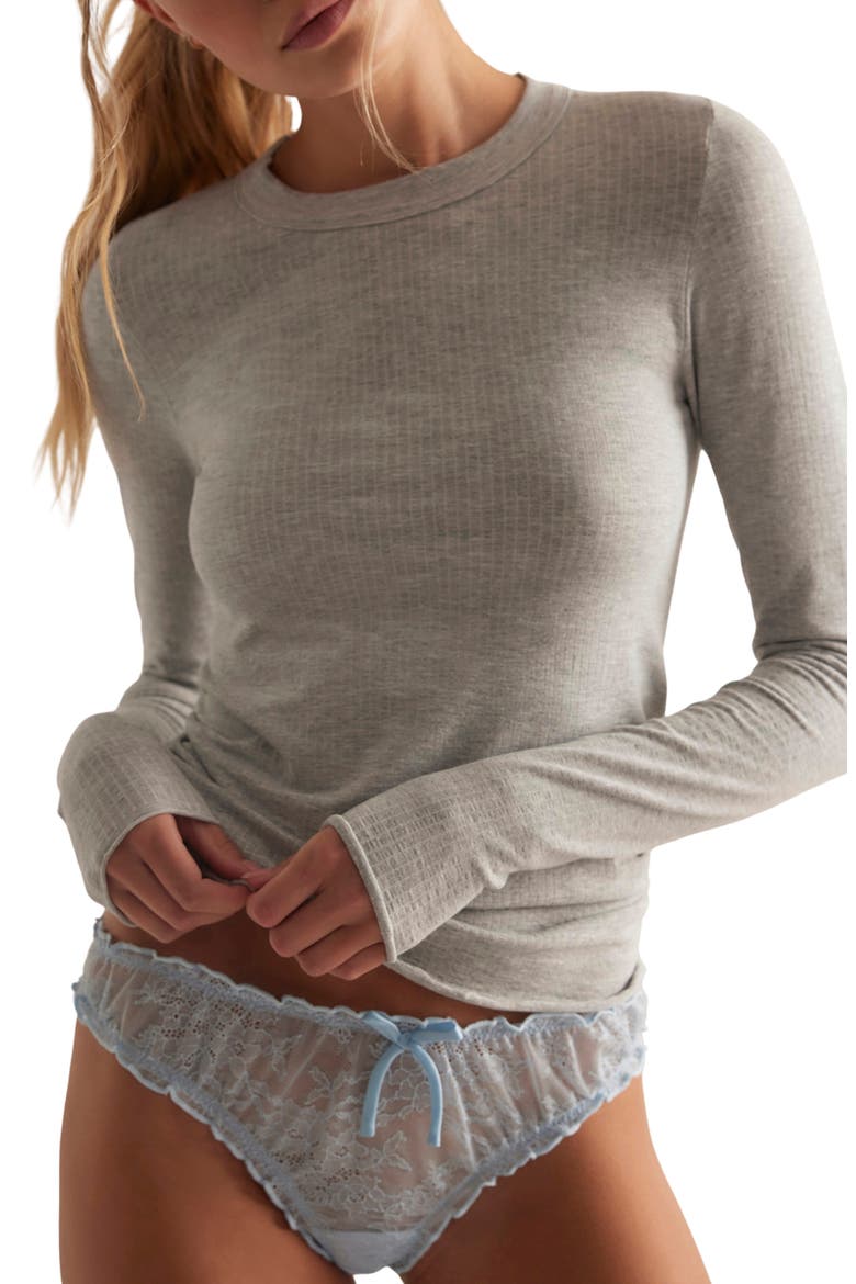 So Soft Seamless Long Sleeve T-Shirt, Main, color, HEATHER GREY